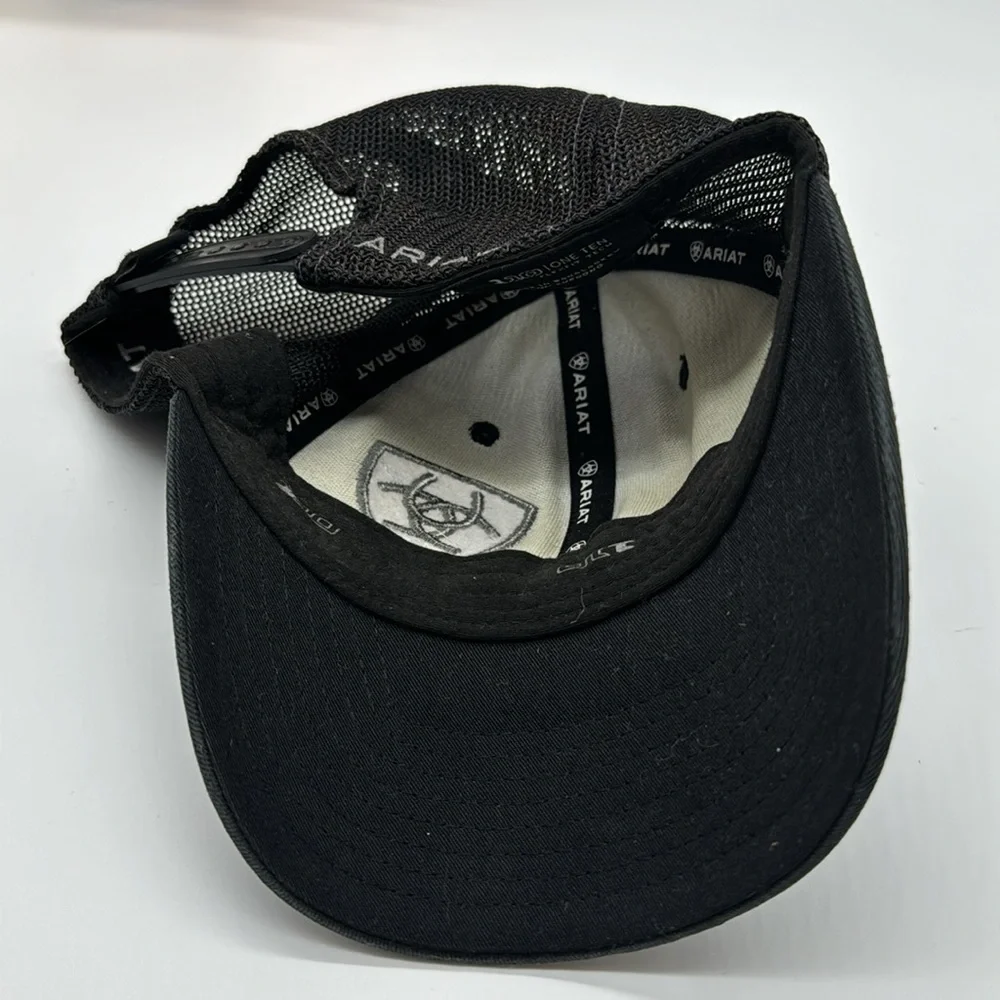 Ariat Distressed Look Dark Gray Trucker Baseball Hat Adjustable HT5659D